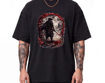 Oversized Unisex Vintage Samurai T-Shirt , Classic Retro