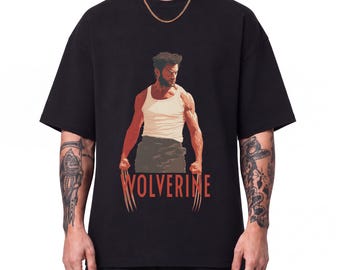 Wolverine Logan Graphic T-Shirt, Marvel X-Men Oversized Tee, Superhero Fan Gift