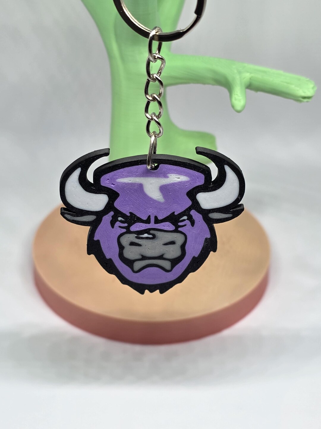 3D Printed Angry Bull Keychain – Purple Bull Design, Street Style Gift ...
