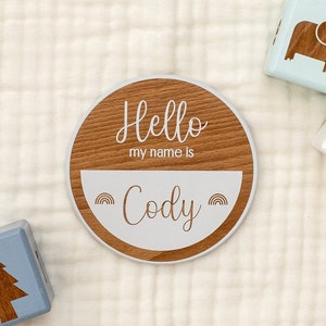 Hallo, mein Name ist...Geburtsanzeige-Zeichen-Name des Babys-Zeichen-/Karte/Plakette/Baby-Namensschild