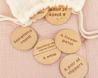 Wooden Scavenger Hunt Coin Game / Kids Activity / Treasure Hunt / Children&#39;s Searching Game / 100+ Ideas