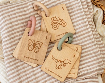 1-5 Counting Book Rattle / Wooden Rattle / Wooden Flashcards