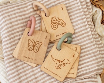 1-5 Counting Book Rattle / Wooden Rattle / Wooden Flashcards