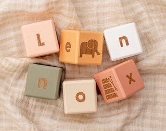 Wooden Letter Blocks / Baby Name Blocks / New Baby Gift