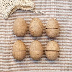 Huevos de Pascua de madera huecos crudos / Huevos de Pascua rellenables imagen 3