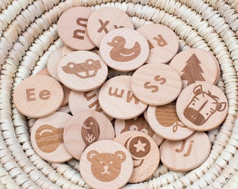 Wooden Alphadots - A-Z