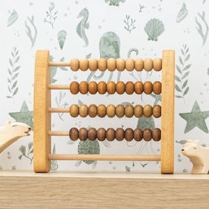 Abakus Zählspielzeug aus Holz / Kinderzimmer Dekoration / Zahlenspielzeug aus Holz