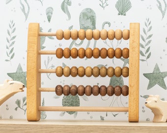 Wooden Abacus Counting Toy / Nursery Decorations / Wooden Number Toy