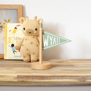 Mini bandierina personalizzata (a colori) - Bandierina con nome, decorazione per cameretta, bandierina di carta, annuncio di nascita