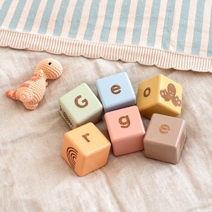 Bloques de letras de madera / Bloques con nombres de bebés / Regalo para bebés recién nacidos