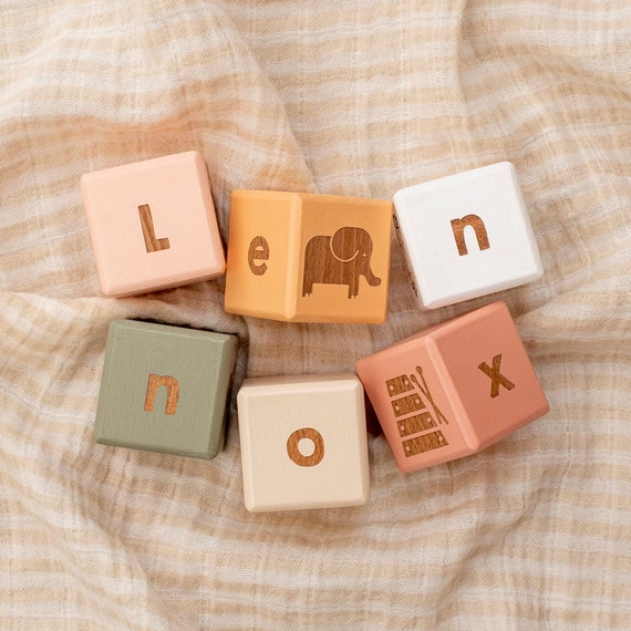 Wooden Letter Blocks / Baby Name Blocks / New Baby Gift 