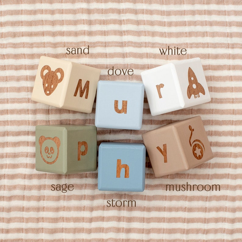 Wooden Letter Blocks / Baby Name Blocks / New Baby Gift Etsy