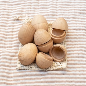 Hollow Wooden Easter Eggs (Raw) / Fillable Easter Eggs