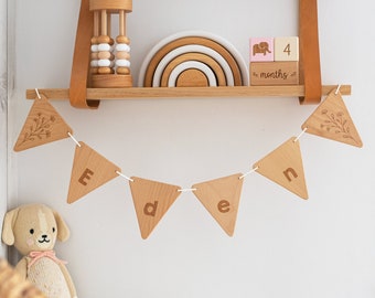 Personalised Wooden Name Bunting / Nursery Decorations / Birthday Bunting