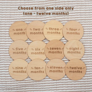 Wooden Baby Monthly Milestone Cards / Milestone Discs / Milestone Blocks image 2