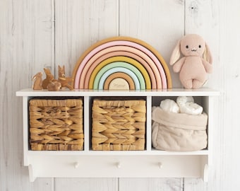 Custom Painted Wooden Rainbow Stacker: Nursery Decor Toy