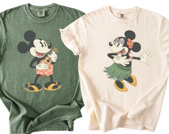 Retro Mickey Minnie Dancing Shirt, Disney Couple Vacation Shirt, Vintage Mickey Minnie Comfort Colors Shirt, Cute Disney Couple Tee