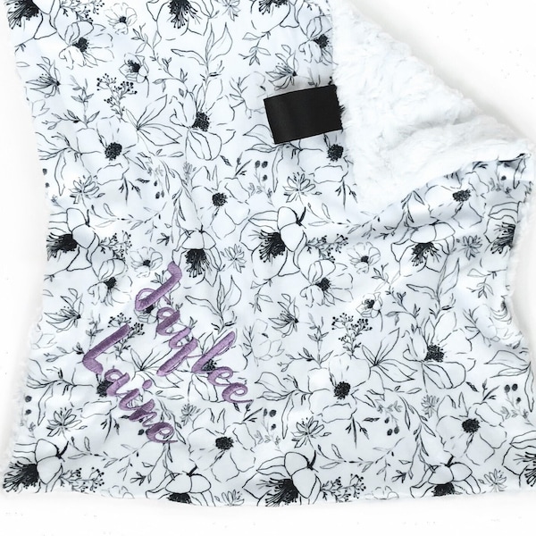 Black and White Girl Baby Blanket Etsy