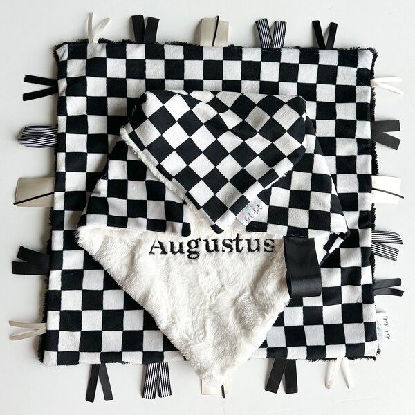 Personalized Checker Baby Blanket Etsy