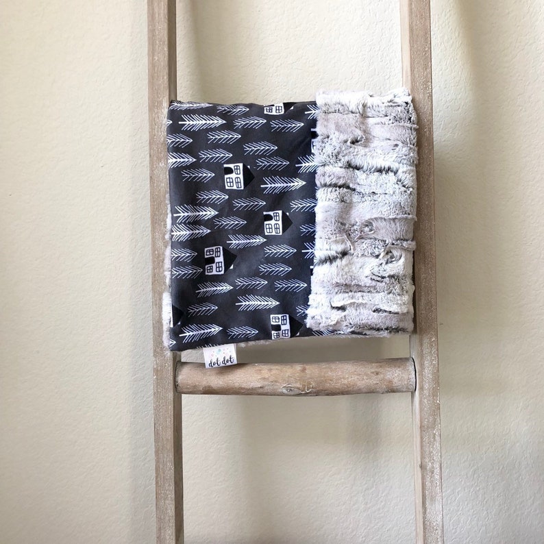 Download Baby Boy Security Double Minky Blanket Charcoal Gray Modern Woodland Fox Faux Fur Personalized Monogram Cozy Cabins Lovey Baby Blankets Home Living Commentfer Fr