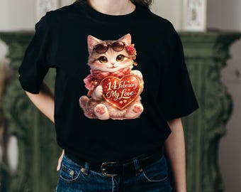Valentine Cat PNG and SVG | Heart Love Digital Download