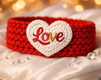 Crochet Love  handmade Wristband Pattern – Valentine's Day DIY (PDF Pattern)