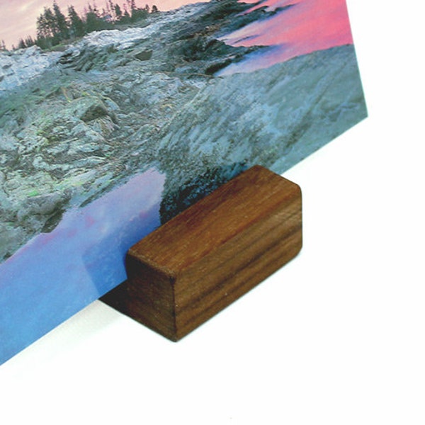 Wood Block Postcard Holder, Photograph Display, Wooden Photos Holder, Postcard Holder, Print Display, Keepsake Stand, Photo Display