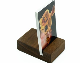 Walnut Vertical Business Card Holder, Wooden Card Holder, Wood Business Card Holder, Business Card Stand, Photo Holder