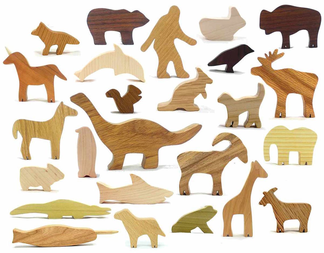 Classic Wooden Animal Toys Natural Wood Toys Bear Giraffe Etsy