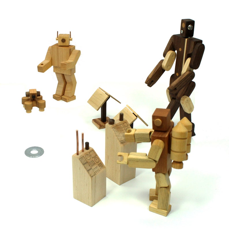 Robot Drone Toy Wooden Toy Drone Retro Robot Robot Gift Etsy