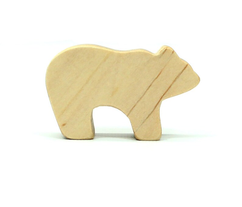Toy Polar Bear Cub Natural Wood Bear Toy Woodland Animal Etsy