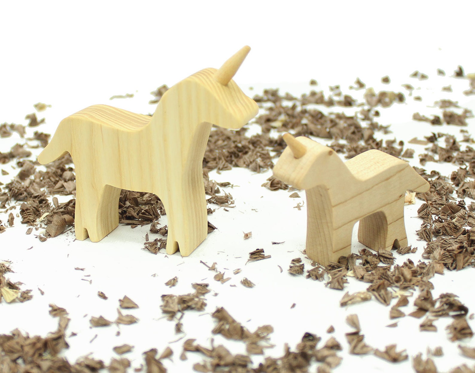 Wood Toy Unicorn Mother and Child Small Baby Unicorn Wooden Etsy