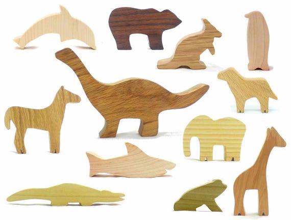 Essential Classic Wooden Animal Toys, Natural Wood Toys, Bear, Giraffe,  Horse, Frog, Dinosaur, Shark, Kangaroo, Dolphin -  Canada