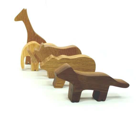 Buy Wooden Toy Set Zoo Animals Set Wild Animal Toys Elephant Online in India  - Etsy