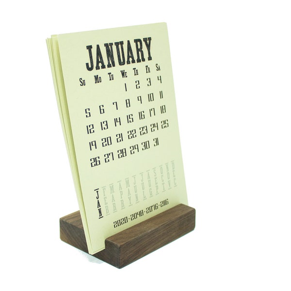 Wood Block Calendar Stand for 2024 Desk Calendar, Wood Block Photo Holder for Easy Display, Rustic Wood Block for Table Stand Display