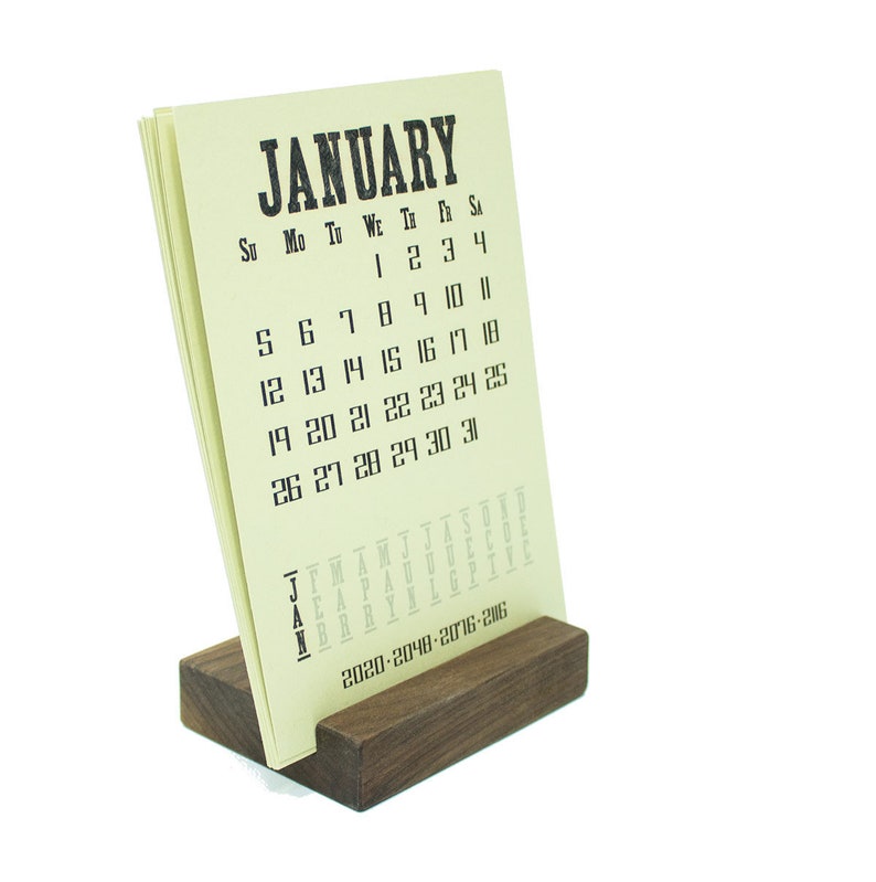 Wood Block Calendar Stand for 2023 Desk Calendar Wood Block Etsy