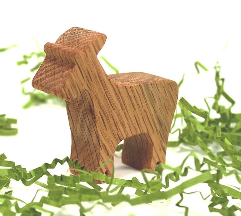 Natural Wood Farm Animal Toy Goat Goat Figurine Wooden Farm Etsy
