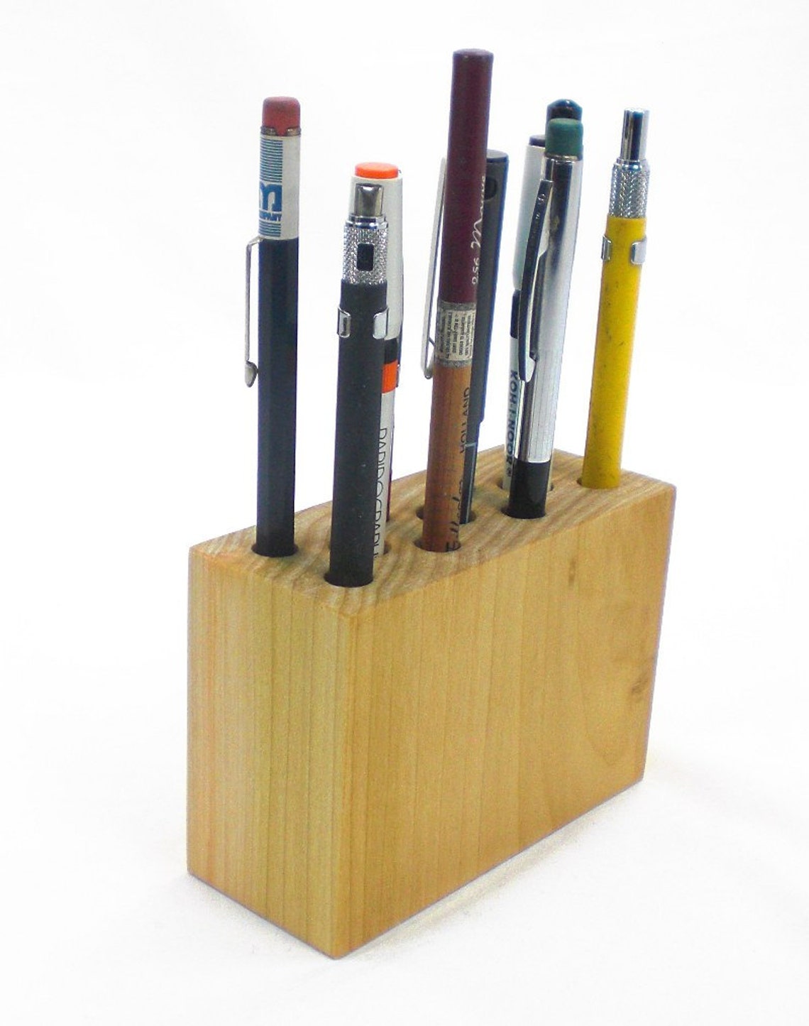 Wood Pen and Pencil Holder Office Desk Organizer Pen Cup Etsy