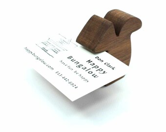 Wooden Business Card Holder, Walnut Squirrel, Wooden Card Holder, Wood Business Card Holder, Business Card Holder for Desk, Card Stand