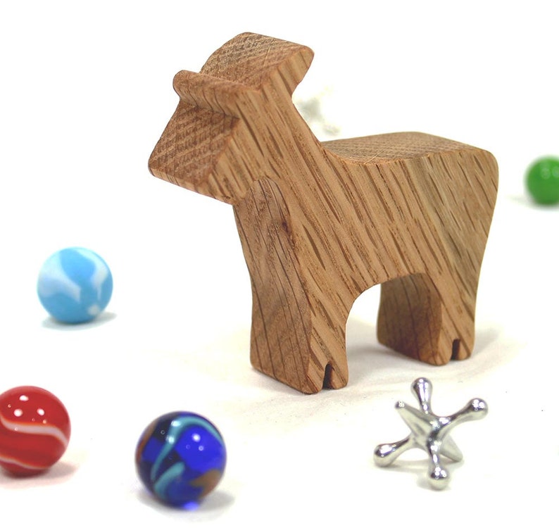 Natural Wood Farm Animal Toy Goat Goat Figurine Wooden Farm Etsy