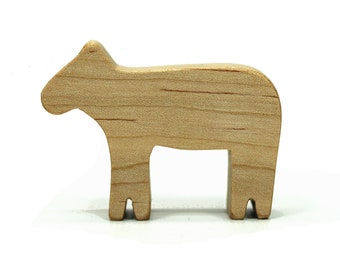 Wooden Farm Animal Toy Baby Cow Figurine, calf, wooden toy, wood toy, wooden farm animal, wooden toy for boy, wooden toy for girls