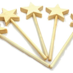 Magic Fairy Wand Wood Magic Wand, Princess Wand, Wooden Wand, Wooden Magic Wand, Flower Girl Wand, Wooden Star Wand, Wood Star Wand image 2