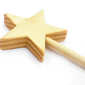 Magic Fairy Wand Wood Magic Wand, Princess Wand, Wooden Wand, Wooden Magic Wand, Flower Girl Wand, Wooden Star Wand, Wood Star Wand image 1