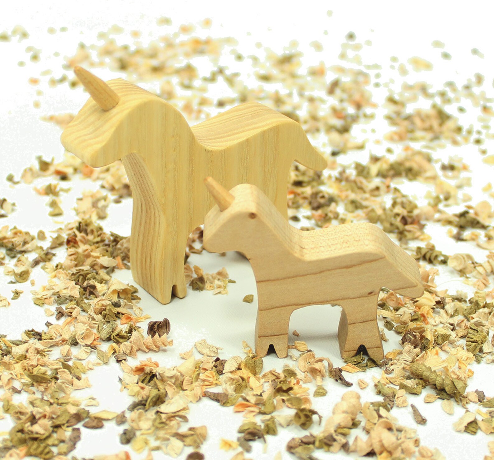 Wood Toy Unicorn Mother and Child Small Baby Unicorn Wooden Etsy