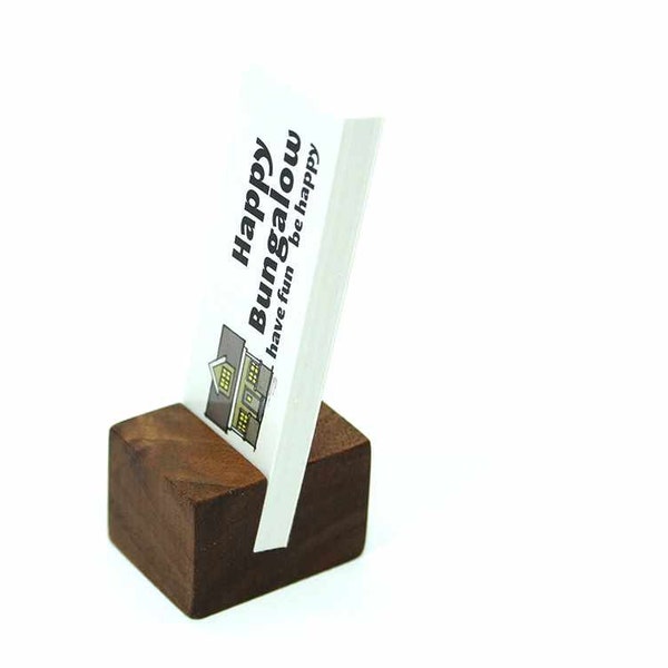 Mini Business Card Holder - Extra Capacity, Wooden Card Holder, Business Card Holder for Desk, Business Card Stand