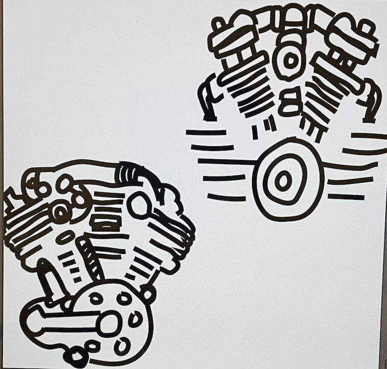 Vintage Engine Line Art SVG Bundle | Mechanical Clipart (digital ...