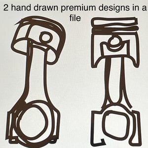 Pistón de motor mecánico (Svg), clipart de biela, clipart de camiseta, clipart de amante de los autos, vector automotriz, monograma dibujado a mano, Cricut y silueta