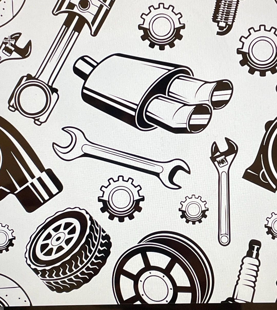 Automotive Tools & Car Parts Seamless Pattern | Mechanical Digital ...