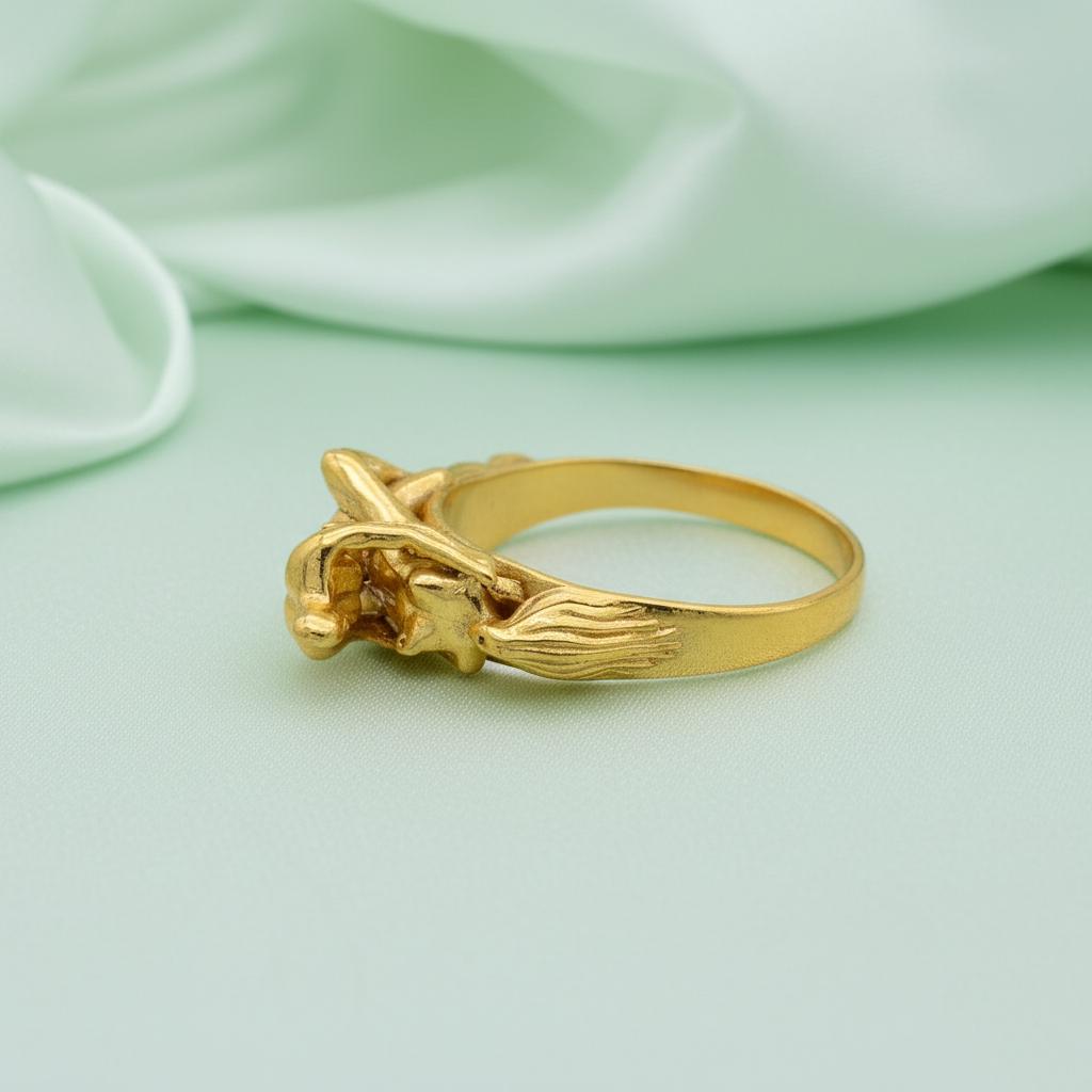 Gold Sculptural Figure Ring, Artistic Statement Ring, Abstract Human ...
