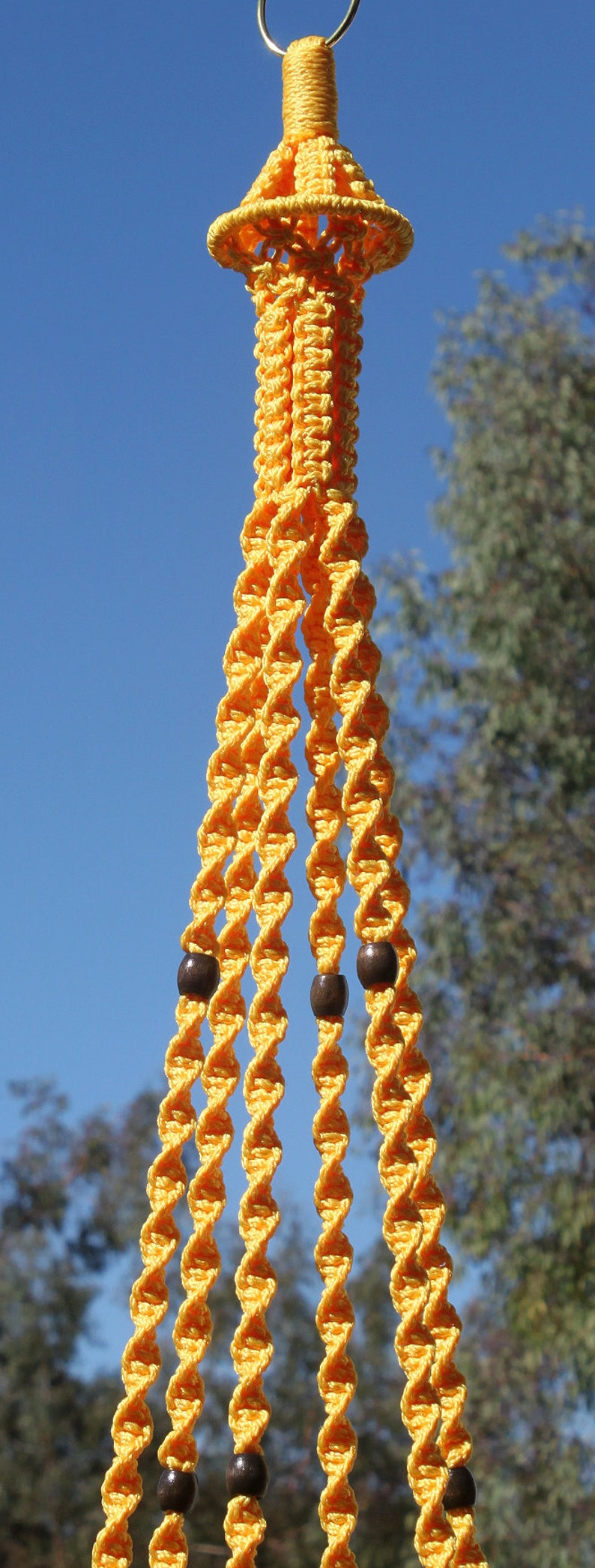 EMPRESS Yellow Handmade Macrame Plant Hanger Plant Holder Etsy